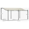 Outsunny prie sienos tvirtinama pavėsinė su stogu, vandeniui atsparus paviljonas, laisvai pastatoma sodo pavėsinė, terasos stogelis, apsauga nuo saulės terasai ir sodui, apie 3x5x2,5 m, kreminė balta