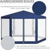 "Outsunny Pavilion" 4x3 m šešiakampis vandeniui atsparus stabilus žiemą atsparus paviljonas su tinkleliu nuo uodų Vakarėlių palapinė Sodo palapinė su 6 šoniniais skydais Sodo paviljonas kempingui sode, mėlyna