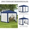 "Outsunny Pavilion" 4x3 m šešiakampis vandeniui atsparus stabilus žiemą atsparus paviljonas su tinkleliu nuo uodų Vakarėlių palapinė Sodo palapinė su 6 šoniniais skydais Sodo paviljonas kempingui sode, mėlyna