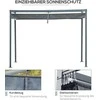 „Outsunny“ pergola 4x3m, sodo pavėsinė, plieno terasos stogas, sodo pavėsinė su reguliuojamu stogu, laisvai pastatoma, apsauga nuo saulės terasai ir sodui, tamsiai pilka