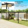 "Outsunny" paviljonas, maždaug 4x4 m, sodo paviljonas, aliumininis terasos stogas, sodo paviljonas su reguliuojamu stogu, laisvai pastatomas, apsauga nuo saulės terasoje ir sode, smėlio spalvos