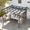 "Outsunny" paviljonas "Pergola Pavilion", maždaug 3,5x3 m, aliuminis Stabilus žiemos apsaugai nuo saulės su reguliuojamu stumdomu stogu, laisvai pastatomas sodo paviljonas, terasos dangtis, skirtas sodo balkonui, pilkas
