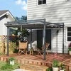 "Outsunny" paviljonas "Pergola Pavilion", maždaug 3,5x3 m, aliuminis Stabilus žiemos apsaugai nuo saulės su reguliuojamu stumdomu stogu, laisvai pastatomas sodo paviljonas, terasos dangtis, skirtas sodo balkonui, pilkas