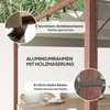 "Outsunny" paviljonas su magnetiniu kilimėliu, maždaug 3x3 m, terasos stogas iš aliuminio, sodo paviljonas su reguliuojamu stogu, laisvai pastatomas, apsauga nuo UV spindulių 30+, skirtas terasai ir sodui, natūrali mediena