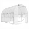 Outsunny plėvelinis šiltnamis 2,95x2x2m, tunelinis, su vyniojamais langais, apsauga nuo UV spindulių, atsparus vėjui, plieno, baltas