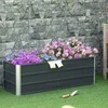 Outsunny Plieninė pakelta sodo lysvė su pirštinėmis - pilka 125 x 47 x 40 cm