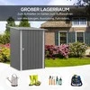 Outsunny plieno sodo namelis 0,92 m², rakinama sodo spinta su vienšlaičiu stogu, 100x103x160 cm, pilka