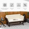 Outsunny Poliratano sodo sofa, 2 sėdimų vietų sodo baldai, sulankstomi porankiai 129 x 63 x 67 cm