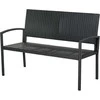 Outsunny Poliratano sodo suoliukas, 2 sėdimų vietų - juodas W122 x D60 x H87cm