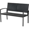 Outsunny Poliratano sodo suoliukas, 2 sėdimų vietų - juodas W122 x D60 x H87cm