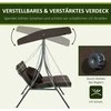 Outsunny Prabangios 3 vietų supynės su reguliuojamu stogeliu nuo saulės, su pagalvėlėmis, maksimali apkrova 270 kg - rudos spalvos