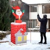 Pripučiama kalėdinė dekoracija su Kalėdų Seneliu kamine ir LED apšvietimu, įvairiaspalvė, 80 x 90 x 210 cm
