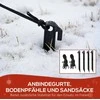 Outsunny Pripučiama Sniego Senio Šeima, 1,8 m Kalėdinė dekoracija su LED apšvietimu vidaus ir lauko reikmenims