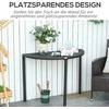 Outsunny Pusapvalis sodo staliukas iš poliratano ir metalo, juodas, 100 x 50 x 74 cm