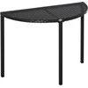 Outsunny Pusapvalis sodo staliukas iš poliratano ir metalo, juodas, 100 x 50 x 74 cm