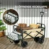 "Outsunny" rankinis vežimėlis Sulankstomas vežimėlis su rankena, paplūdimio vežimėlis, sodo vežimėlis su krepšiu, pakraunamas iki 100 kg, Oksfordas, chaki