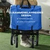 "Outsunny" rankinis vežimėlis, sulankstomas rankinis vežimėlis, 360° sodo vežimėlis, transportavimo vežimėlis, paplūdimio vežimėlis, plieno rėmas, Oksfordas, 93 x 49 x 75-100 cm