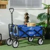 "Outsunny" rankinis vežimėlis, sulankstomas rankinis vežimėlis, 360° sodo vežimėlis, transportavimo vežimėlis, paplūdimio vežimėlis, plieno rėmas, Oksfordas, 93 x 49 x 75-100 cm