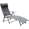 „Outsunny“ sodo gultas, sulankstomas reguliuojamas krėslas su pagalve, pilkas metalas ir pilkas audinys, 137 x 63,5 x 100,5 cm
