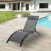 Outsunny Reguliuojamas saulės gultas - pilkas 171 x 64 x 82 cm