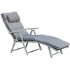 Outsunny Reguliuojamas saulės gultas su pagalvėle - pilka 137 x 63,5 x 100,5 cm