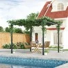 "Outsunny" rožių paviljonas Stabili augalų arka, kaip pagalbinė laipiojimo priemonė, sodo paviljonas, atsparus oro sąlygoms, metalas, juodas, 2,97x2,95x2,3 m