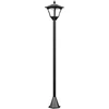 Outsunny saulės energija maitinamas sodo žibintas, lauko šviestuvas su LED, 10 liumenų, juodas, 15 x 15 x 120 cm