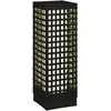 Outsunny saulės energija maitinamas šviestuvas, rotango dizainas, atsparus vandeniui, šviesos jutiklis, automatinė LED sodo lempa, juodas, 15,5x15,5x46 cm