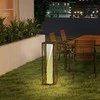 "Outsunny" saulės grindų lempa iš rotango su šviesos jutikliu 25 LED saulės lempos boho stiliaus IP44 vandeniui atspari saulės lempa saulės lempa lauko lempa įkraunamas saulės žibintas sodo balkonui lauko vejos kiemui