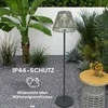 "Outsunny" saulės grindų lempa rotango saulės lempos su šviesos jutikliu 25 šviesos diodų automatinė saulės šviesa boho stiliaus IP44 vandeniui atspari saulės lempa lauko lempa sodo balkonui lauko vejai Ø33x135 cm
