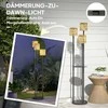 "Outsunny" saulės grindų lempa rotango saulės lempos su šviesos jutikliu 3 žibintai lentynos saulės šviesos Boho stilius IP44 vandeniui atsparus saulės žibintas lauko lempa saulės žibintas sodo balkonui lauko vejos Ø37 x 144H cm
