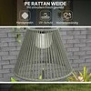 "Outsunny" saulės grindų lempa rotango saulės lempos su šviesos jutikliu 25 šviesos diodų automatinė saulės šviesa boho stiliaus IP44 vandeniui atspari saulės lempa lauko lempa sodo balkonui lauko vejai Ø33x135 cm