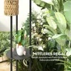 "Outsunny" saulės grindų lempa rotango saulės lempos su šviesos jutikliu 3 žibintai lentynos saulės šviesos Boho stilius IP44 vandeniui atsparus saulės žibintas lauko lempa saulės žibintas sodo balkonui lauko vejos Ø37 x 144H cm