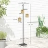 "Outsunny" saulės grindų lempos rotango saulės lempos su šviesos jutikliu 3 žibintai Automatinis boho stiliaus saulės šviesos IP44 vandeniui atspari saulės lempa Lauko lempa Saulės žibintas sodo balkonui Lauko vejos kiemas