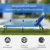 "Outsunny" saulės gultas sodo gultas poilsio gultas trivietis gultas su skaitymo langeliu atveriamu veidu mėlynas