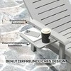 "Outsunny" saulės gultas sodo gultas su staliuku medžio išvaizdos gulto kėdė su 5 kryptimis reguliuojamu atlošu, oro sąlygoms atsparus kempingo gultas, sodo kėdė iki 120 kg apkrovos, skirta sodui, lauko paplūdimiui, šviesiai pilka