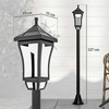 Outsunny saulės energija veikiantis sodo žibintas 127 cm, sodo lempa su šaltai balta LED šviesa, šviesos jutikliu, IP44 atsparumu vandeniui