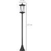 "Outsunny" saulės sodo žibintas 127 cm sodo lempa su šaltai balta LED šviesa, kelio šviesa su šviesos jutikliu, sodo šviesa, IP44 atsparus vandeniui, skirtas lauke, juodas