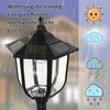 Outsunny Saulės sodo žibintas LED sodo žibintas su 30/60 liumenų, plastikinis, juodas, Ø26,5 x H177 cm
