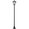 Outsunny Saulės sodo žibintas LED sodo žibintas su 30/60 liumenų, plastikinis, juodas, Ø26,5 x H177 cm