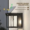 "Outsunny" saulės šviesos sieninis LED lauko apšvietimas sodo šviesa šilta balta reguliuojamas šviesos jutiklis IP44 sodo terasa juoda