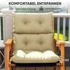 Outsunny sėdynės pagalvėlė, 115x56 cm kėdės pagalvėlė su raišteliais, atlošas, 10 cm storio paminkštinimas, vandeniui atspari sėdynės pagalvėlė namams, sodui, biurui, kėdėms, smėlio spalvos