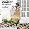Outsunny sėdynės pagalvėlė, 120x100 cm kėdės pagalvėlė su atlošu, 8 cm storio paminkštinimas, vandeniui atspari sėdynės pagalvėlė supamoms kėdėms ir kabančioms kėdėms, smėlio spalvos