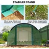 Outsunny 6 x 3 x 2 m plėvelinis šiltnamis su 12 langų, roletinėmis durimis, pakeliamomis sienelėmis, UV spinduliams atsparus arkinis šiltnamis, žieminis pomidorų namelis su žemės inkariniais laikikliais, žalias
