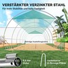 "Outsunny" šiltnamis 6 x 3 x 2 m plėvelinis šiltnamis su 12 langų, ritininėmis durimis, susukamomis šoninėmis sienelėmis, UV spinduliams atsparus plėvelinis tunelis, žiemai atsparus pomidorų namelis su gruntiniu inkaru, žalias
