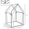 Outsunny plėvelinis šiltnamis, šiltnamis, šiltadaržis su dvigubomis durimis, vėjui atsparus pomidorų namelis, augalų namelis sodui, PE, skaidrus, 90 x 90 x 145 cm