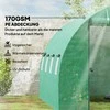 "Outsunny" šiltnamis su maždaug 4 x 3 x 2 m folijos šiltnamiu, 8 langais, susukamomis durimis, susukamomis šoninėmis sienelėmis, UV spinduliams atsparus folijos tunelis, žiemai atsparus pomidorų namelis su gruntiniu inkaru, žalias