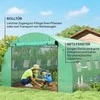 "Outsunny" šiltnamis su maždaug 6 x 3 x 2 m folijos šiltnamiu, 12 langų, susukamomis durimis, susukamomis šoninėmis sienelėmis, UV spinduliams atsparus folijos tunelis, žiemai atsparus pomidorų namelis su gruntiniu inkaru, žalias
