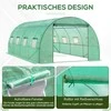 "Outsunny" šiltnamis su maždaug 6 x 3 x 2 m folijos šiltnamiu, 8 langais, susukamomis durimis, susukamomis šoninėmis sienelėmis, UV spinduliams atsparus folijos tunelis, žiemai atsparus pomidorų namelis su gruntiniu inkaru, žalias