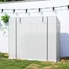 "Outsunny" šiltnamis su ritininėmis durimis ir 2 langais, žiemai atsparus plieno plėvelės šiltnamis, šiltnamis balkonui, sodui, pomidorų namelis su UV apsauga 200x76x170cm pomidorų šiltnamis daržovėms gėlėms, baltas